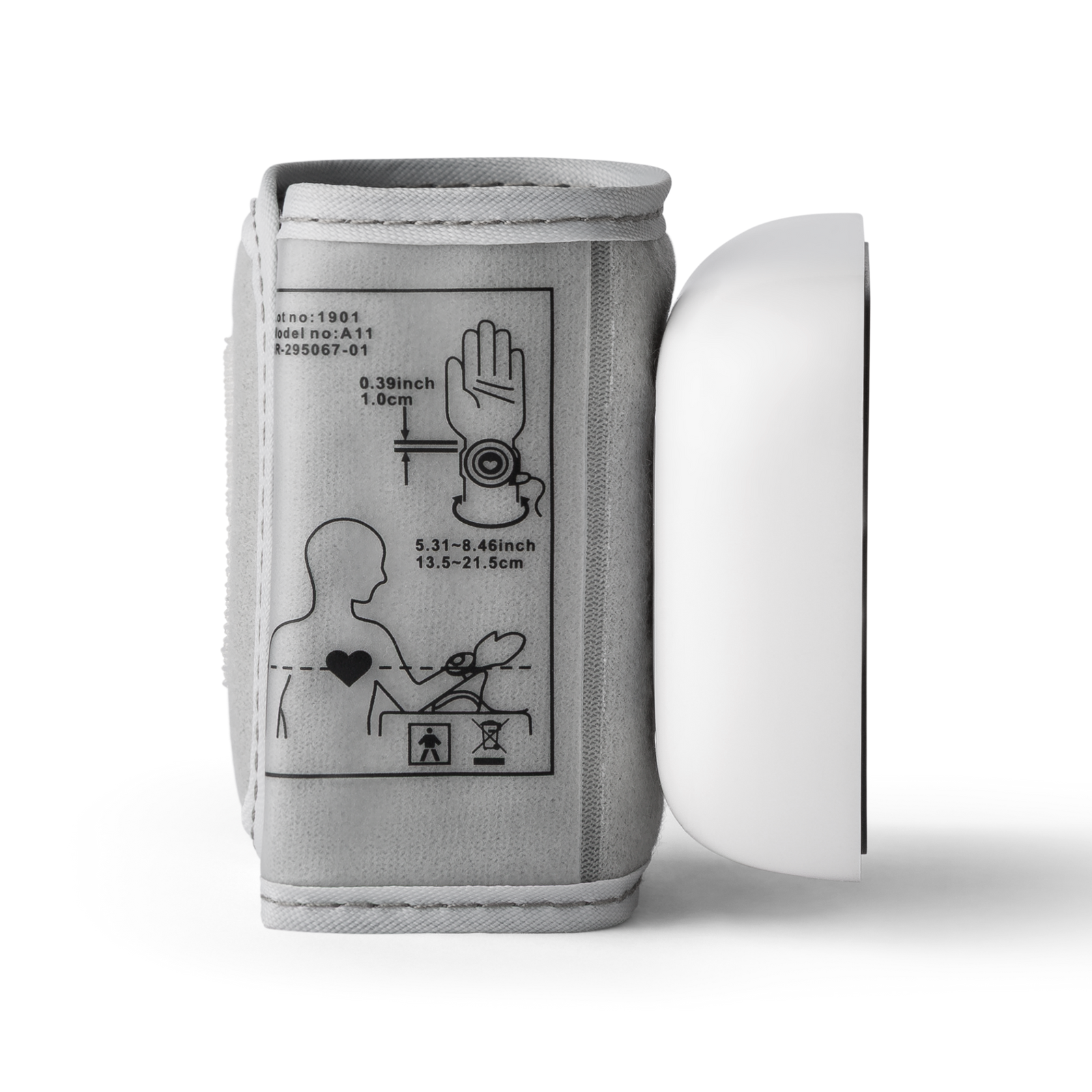 Blood Health AI wrist blood pressure monitor, angle 3 of 4