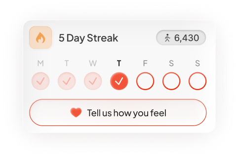 Five day activity streak card